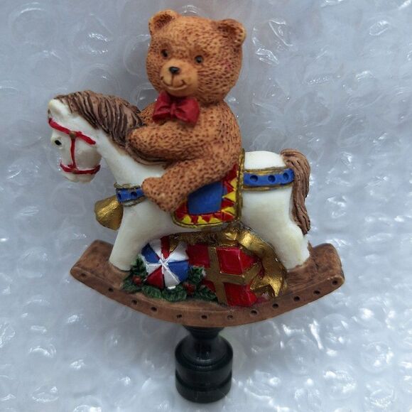 NIB Polystone Lamp Topper Christmas Rocking Horse Teddy Bear GIFTCO‎ INC. - Picture 2 of 5